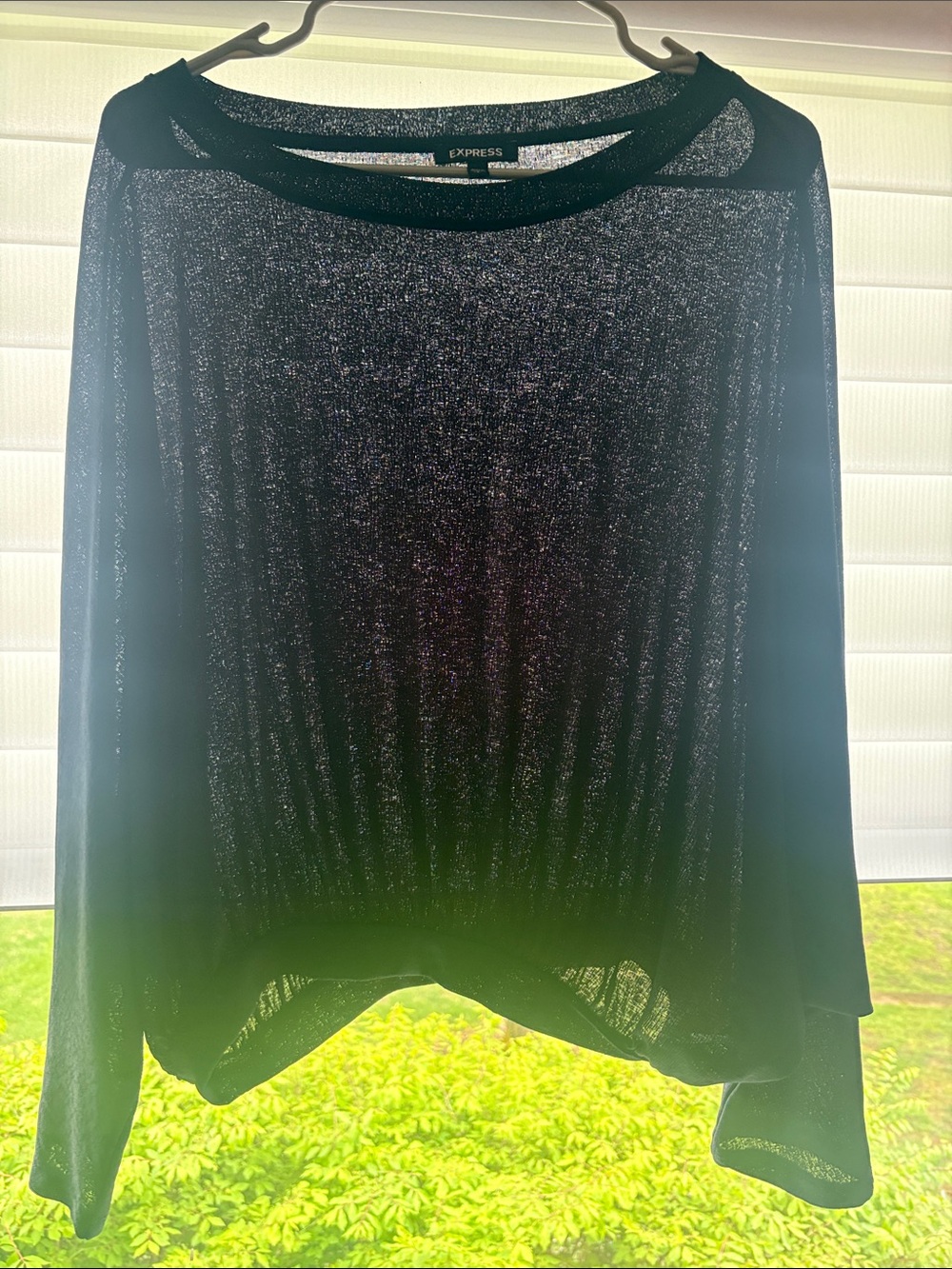 Express Black Draped Top